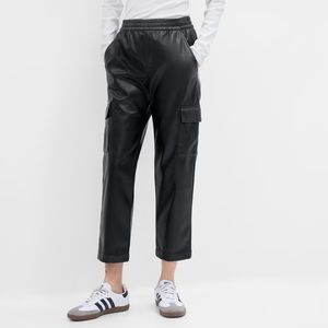 Mid Rise Leather Cargo Joggers